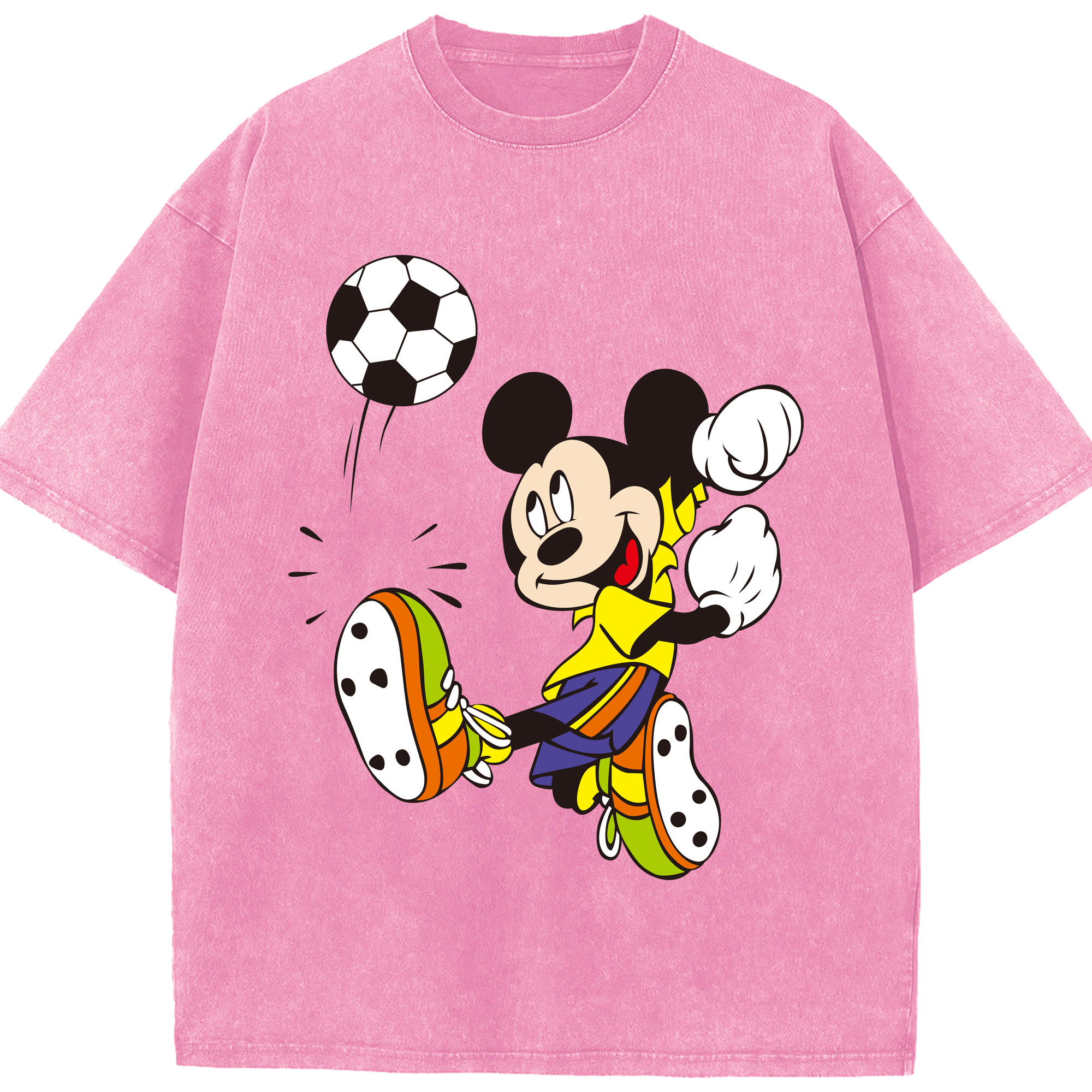 （画像用） ミッキーマウス Mickey Mouse 綿100% ヴィンテージ風 半袖Tシャツ（フロントプリント）